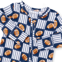 Load image into Gallery viewer, Football Patchwork - 2 Way Zipper Footie

