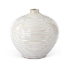 Load image into Gallery viewer, TAN WHT STRIPE VASE
