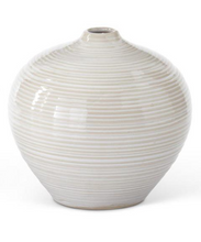 Load image into Gallery viewer, TAN WHT STRIPE VASE
