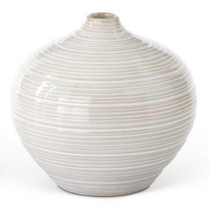 Load image into Gallery viewer, TAN WHT STRIPE VASE
