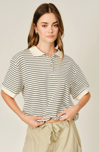 Load image into Gallery viewer, DRAWSTRING STRIPE POLO
