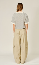 Load image into Gallery viewer, DRAWSTRING STRIPE POLO
