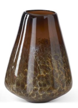 SM BRWN CRM GLS VASE