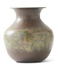 Load image into Gallery viewer, BRN GRN METL VASE
