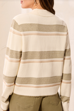 Load image into Gallery viewer, STRIPE CARDIGN W/COLLR
