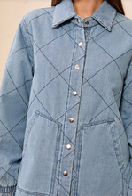 Load image into Gallery viewer, DENIM QUILTD JKT
