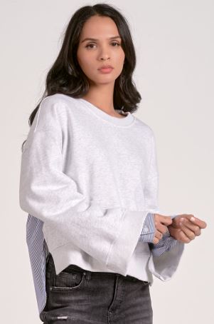 GRY/BLU STRIPE CREW