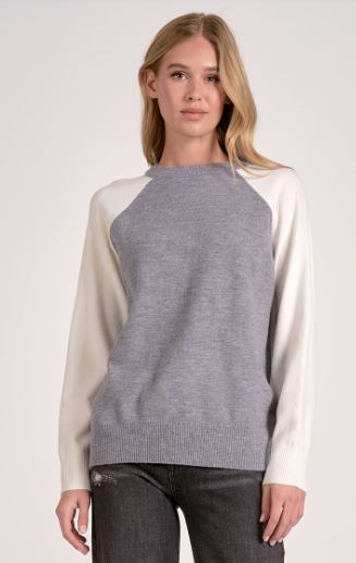 SWEATR CREWNCK GRY WHT