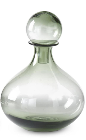 1GRN GLS VASE W STOPR