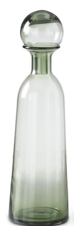 3GRN GLS VASE W STOPR