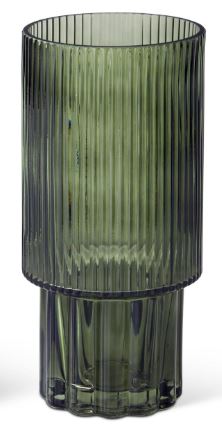 SM GRN LINE GLS VASE