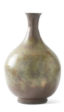 LG BRN GRN METL VASE