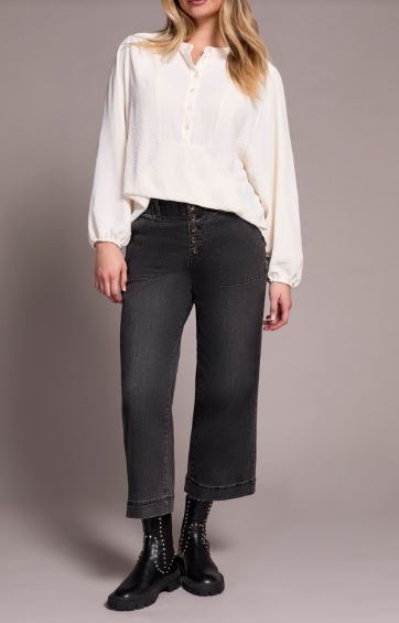 L/S BLOUSE W/ FLD HEM
