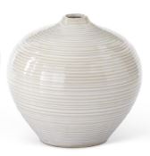 MD TAN WHT STRIPE VASE
