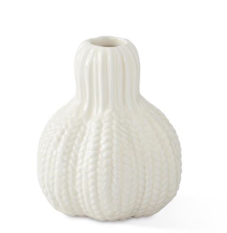 SM CRM PORCLN GOURD VASE