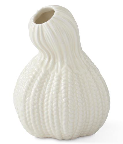 CRM PORCLN GOURD VASE
