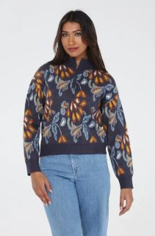 FLORAL QTR ZIP SWTR