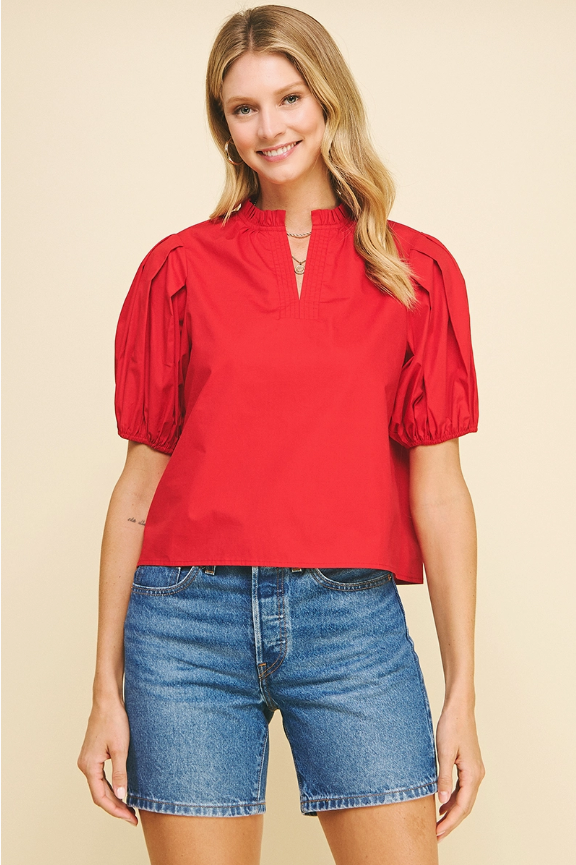 RED BUTTON TOP