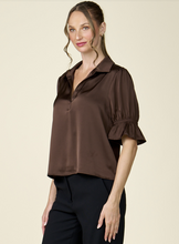 Load image into Gallery viewer, BRWN SATIN TOP
