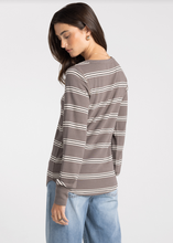 Load image into Gallery viewer, TAUPE STRIPE TOP
