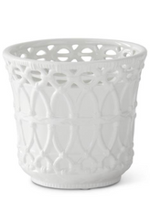 Load image into Gallery viewer, WHT BASKT WEAVE POT
