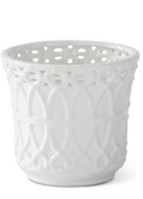 Load image into Gallery viewer, WHT BASKT WEAVE POT
