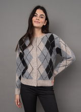 Load image into Gallery viewer, GRY ARGYLE CARDIGAN
