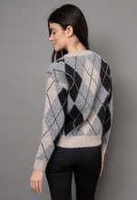 Load image into Gallery viewer, GRY ARGYLE CARDIGAN
