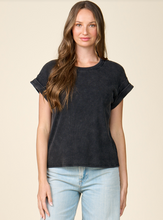 Load image into Gallery viewer, BLK RIBBD TSHRT
