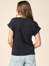 Load image into Gallery viewer, BLK RIBBD TSHRT
