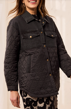 Load image into Gallery viewer, BLK DENIM QUILT JACKT
