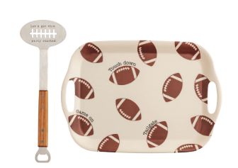 FOOTBALL TRAY W/SPATULA