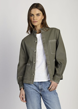 WHITE STITCH OLIVE JKT