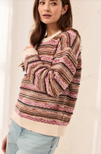 Load image into Gallery viewer, MAUVE STRIPED SWEATR
