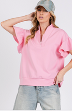 Load image into Gallery viewer, PINK RUFFLE SCUBA TOP
